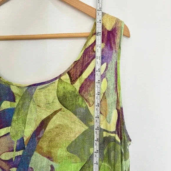 Jams World Secret Falls Maxi Dress 2X Tropical Leaf Print Sleeveless XXL - Picture 7 of 7